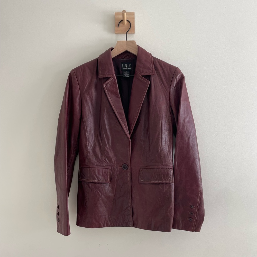 Vintage I.N.C. International Concepts Leather Blazer – Size 6